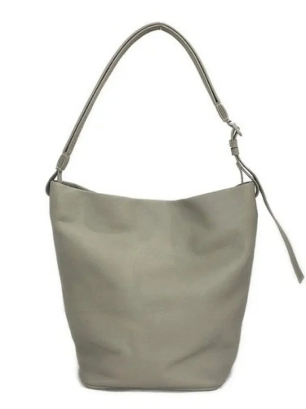 objcts.io Essential Daily Hobo Medium Light gray Leather Shoulder Bag